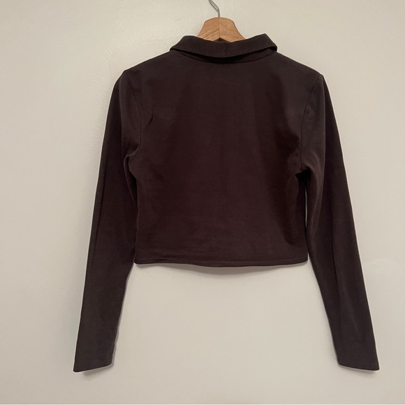 ABOUND Long Sleeve Button up Front Cropped Top Size M - Picture 10 of 14